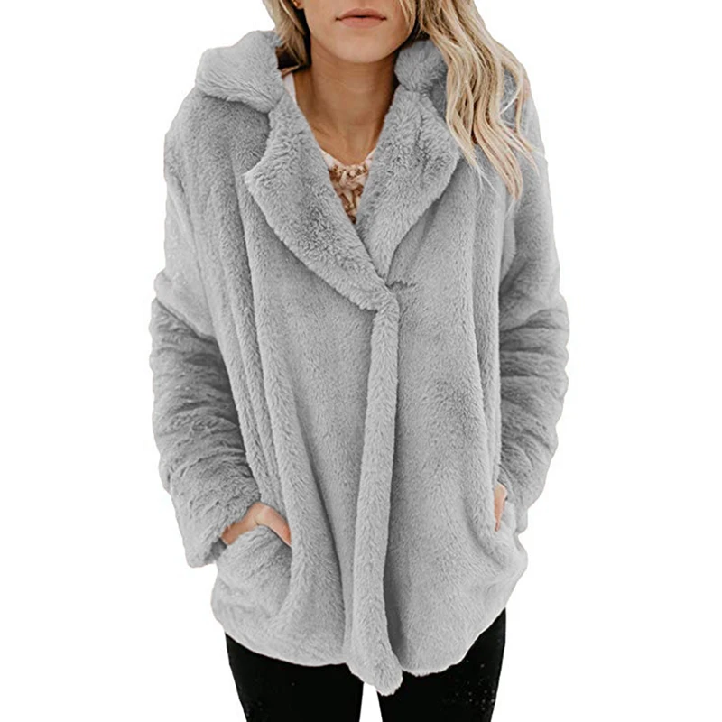 2019 осень зима женский кардиган пальто Теплый мягкий плюш искусственный мех