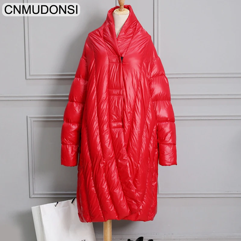 

DMLFZMY New Fashion Oversize Large Size Loose Winter Jacket 2020 Female's Warm Batwing Sleeve Long Coat Jaqueta Feminina