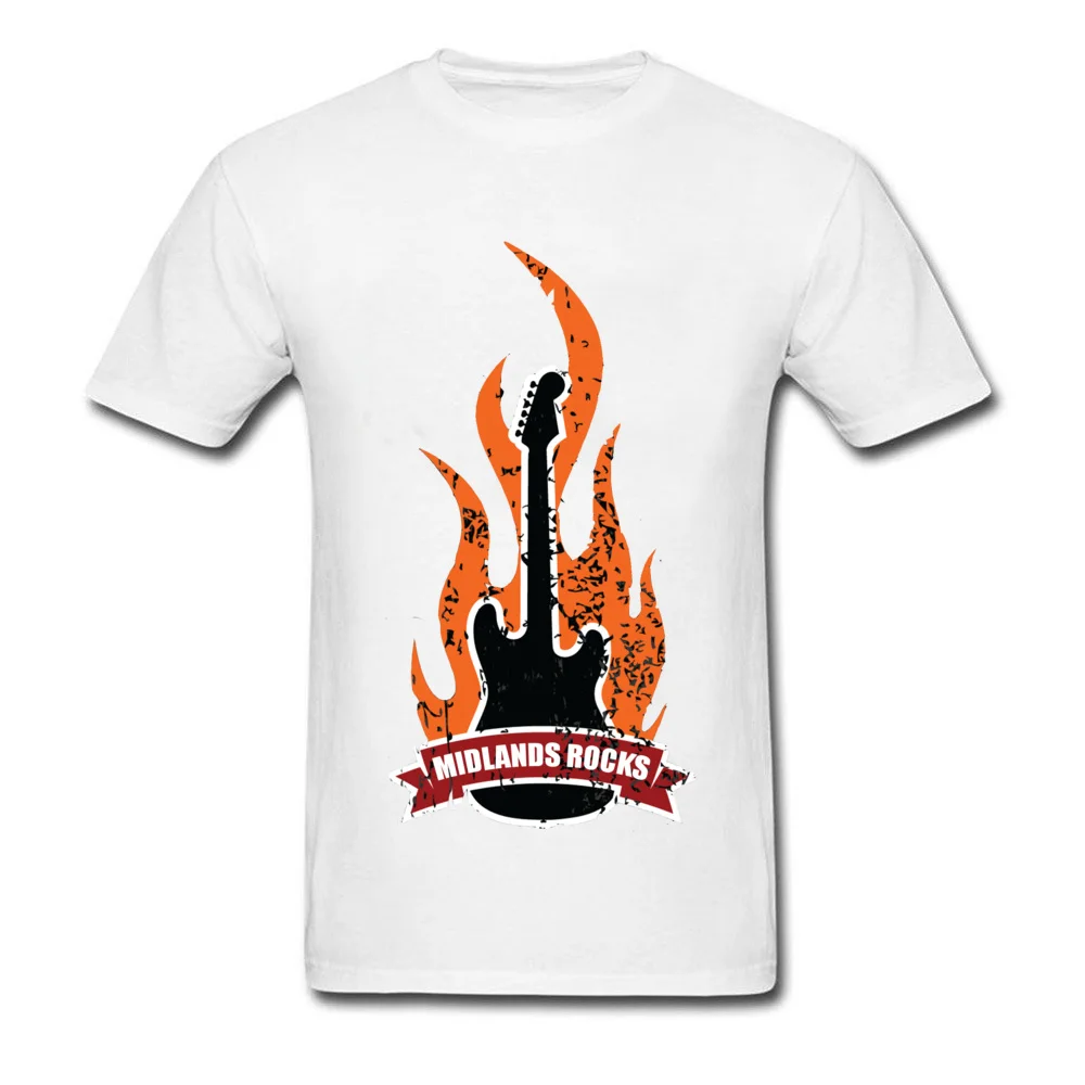 Классическая футболка Fire Rock Guitar Music Мужская хорошего качества из чистого хлопка