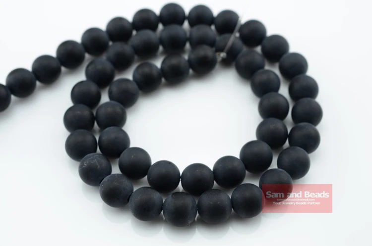 Бусины Из Натурального драгоценного камня матовый черный оникс агат