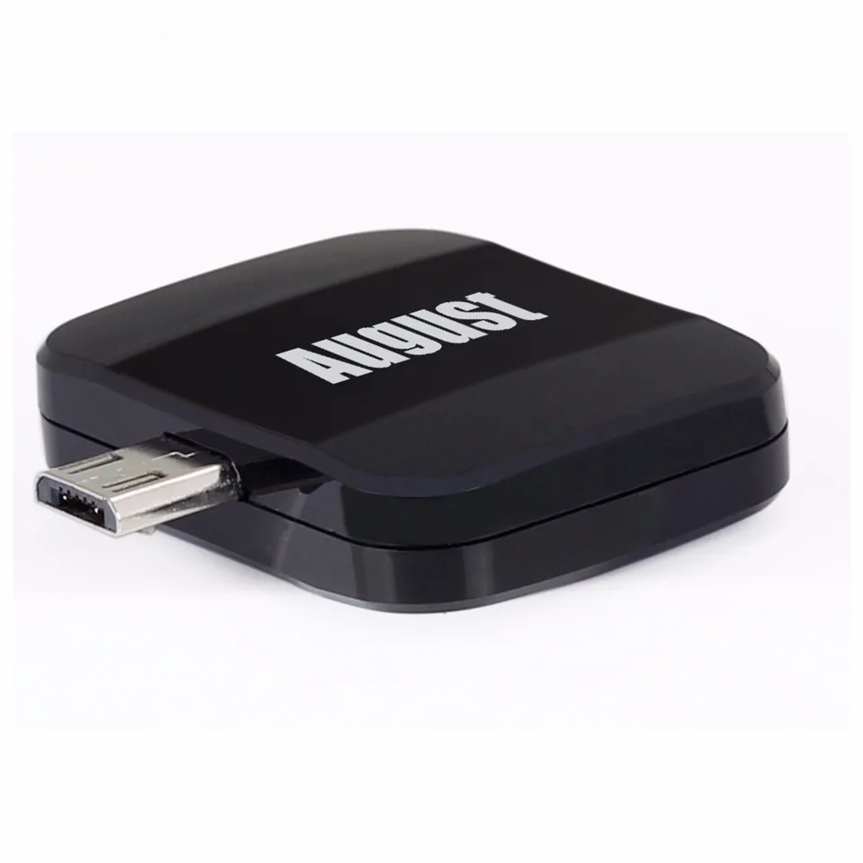 August DVB-T305 портативный ТВ приемник для DVB-T/DVB-T2 Micro USB ТВ-тюнер для Android. Бесплатно смотрите ТВ на смартфоне или планшете без интернета и подписок