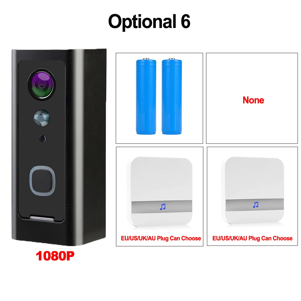 CDYCAM Full HD 1080P Wifi видео дверной звонок Водонепроницаемая беспроводная домашняя Secity камера Двусторонняя аудио связь ночное видение PIR смартфон - Цвет: Optional 6