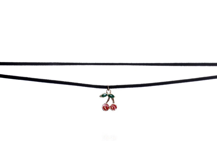 YOUREM Винтаж ювелирные изделия веревку кружева вишневого ожерелья для женщин