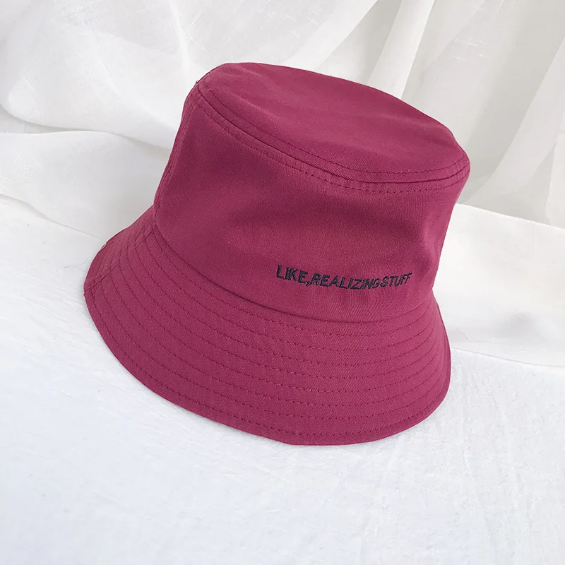 

2019 Flat Bucket Hat Women Men Fishmen Hats Outdoor Sports Hip Hop Caps Embroidery Letter Summer Cotton Sun Hat Panama For Girls