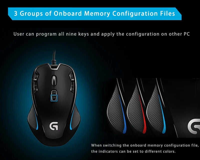 Эксклюзивная Проводная игровая мышь logitech G300S для геймеров ноутбуков 2500 dpi 9 перезаряжаемая программируемая кнопка поддержка официального тестирования