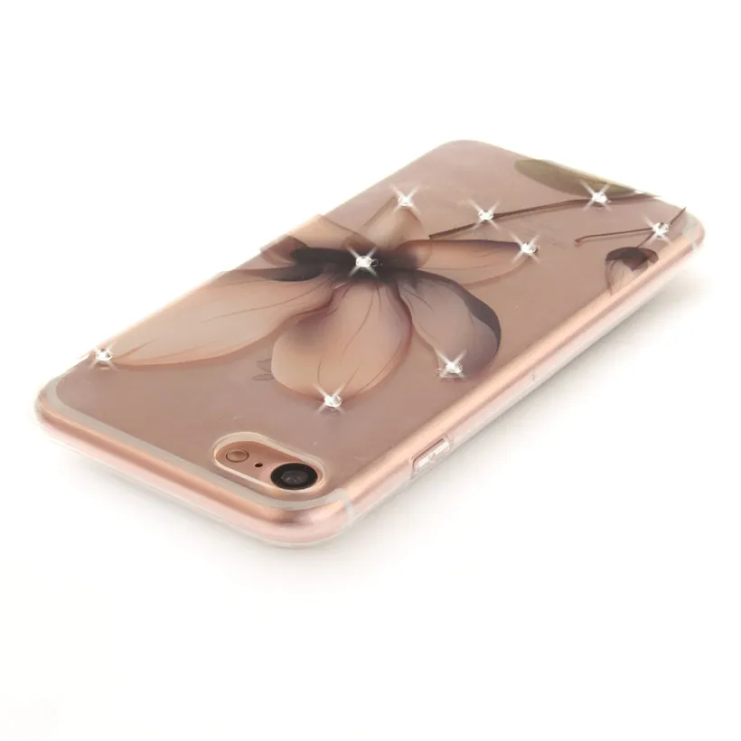 Чехол HEMASOLY для iPhone X прозрачный чехол iphone 6 6S 7 8 Plus 5S SE силиконовый со стразами и