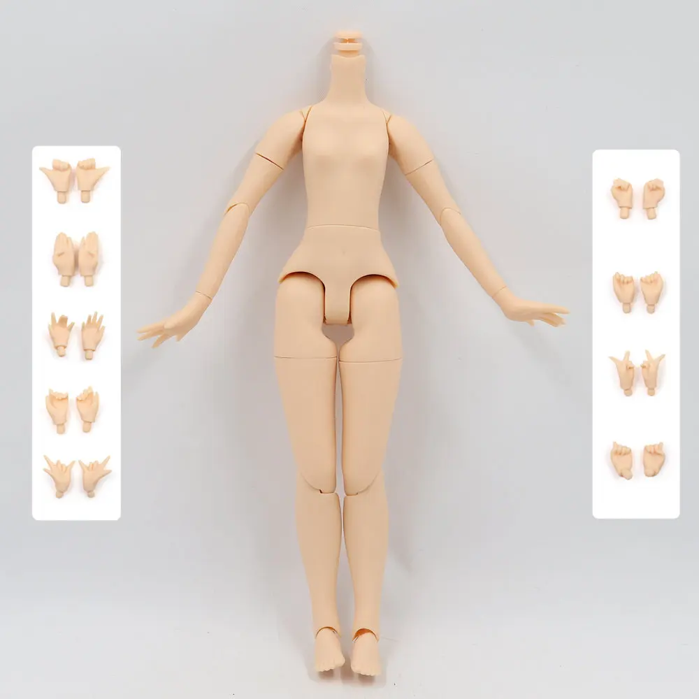 Шарнирное тело 21 см для 30 см 1/6 Blyth icy bjd кукла с маленькой грудью белая натуральная темная кожа подходит для DIY игрушка подарок - Цвет: Natural skin