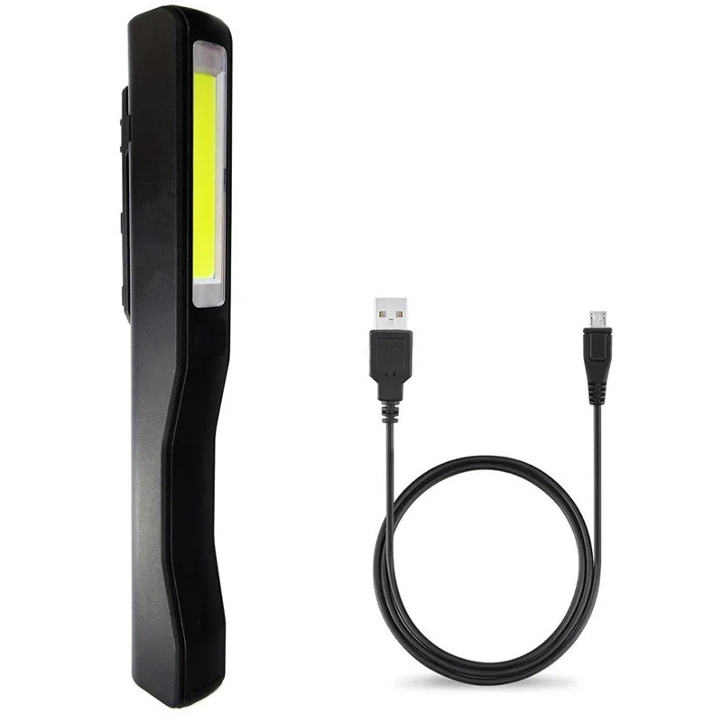Белый Utral яркий COB светодио дный светодиодный usb зарядный фонарик Worklight Портативный Ручка инспекционный свет с магнитным зажимом для кемпинга - Испускаемый цвет: Белый