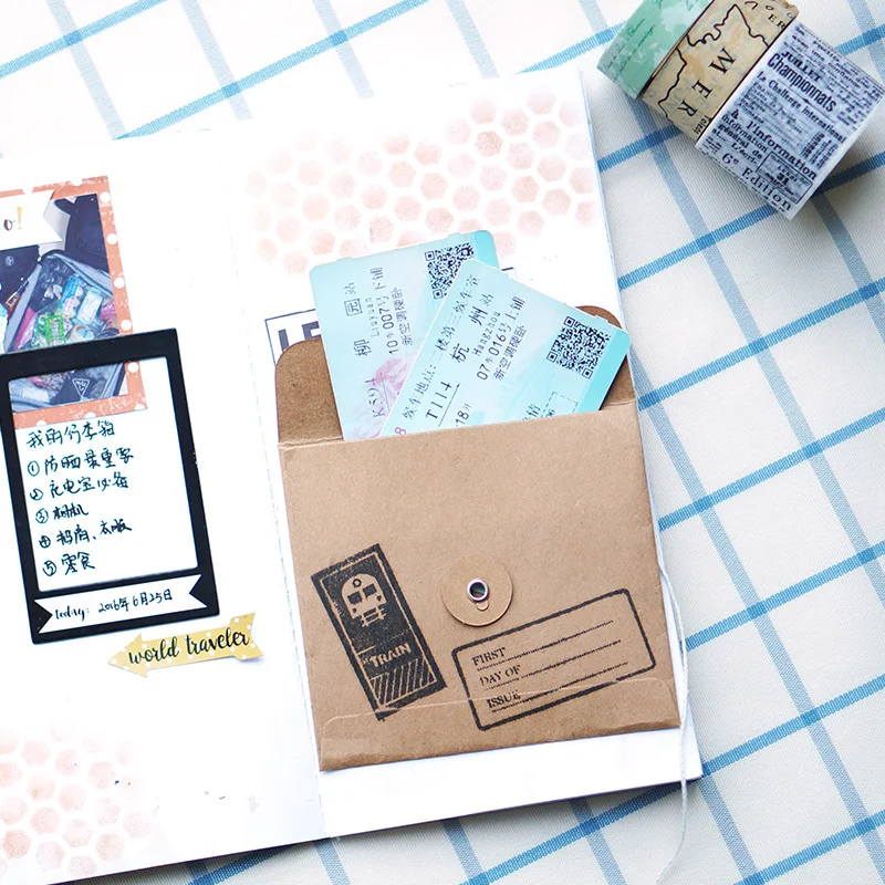 Пакет из крафт бумаги в планировщике декоративный мешок для ручного книг