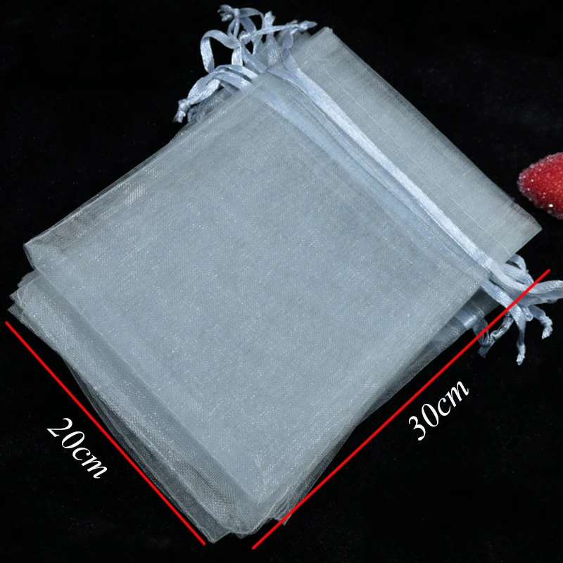 

500pcs/lot Gray Organza Bags 20x30cm Big Cosmetics Gifts Packaging Bag Cute Party Favor Drawstring Gift Bag Organza Pouches