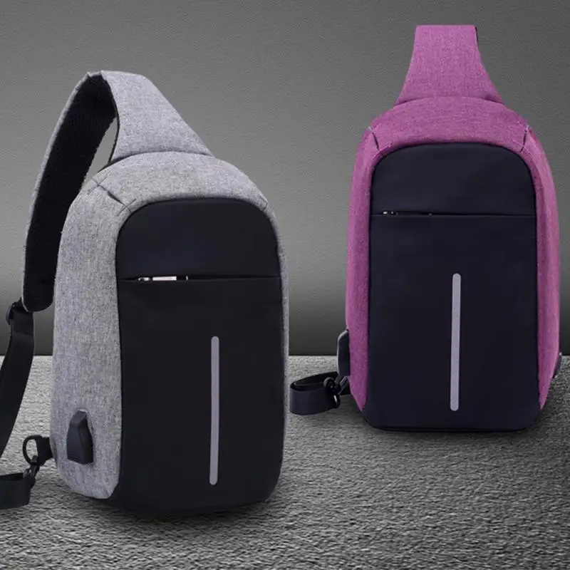 The New Waterproof Anti-Theft Chest Bag Hide Zipper Briefcase Charging Messenger Bag
