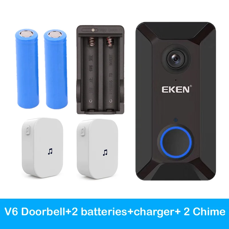 Eken V6 дверной колокольная камера Смарт Беспроводной 720P дверной звонок, камера Облачное хранилище ip Водонепроницаемый Дом ding dong безопасности Колокольчик для дома - Цвет: option4