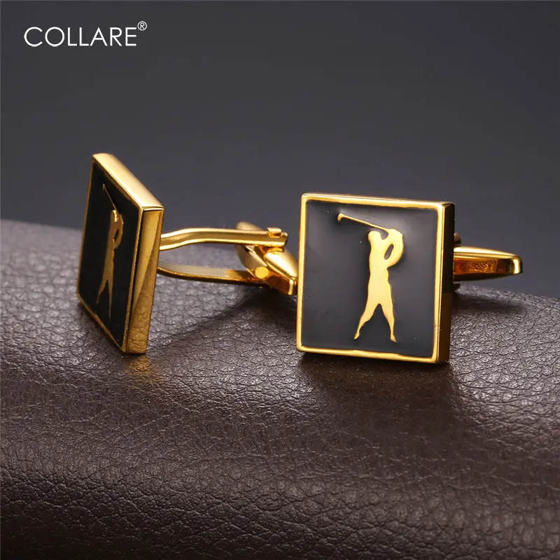 Collare Act of Golf Запонки для мужчин Золотой/Серебряный цвет с эмалью запонки роскошные