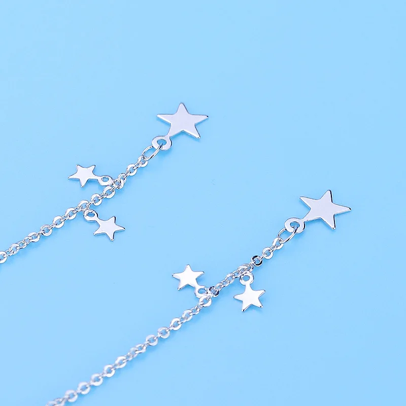 Fashion Women Earrings 2019 Cute Metal Star Water Wavy S Type Ear Line For Accessories Long Dangle Gift | Украшения и аксессуары