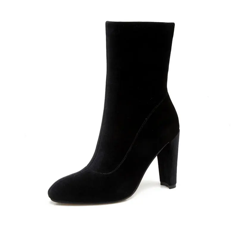 

Smeeroon popular ankle boots for women round toe zip autumn winter boots super high heels women boots wedding shoes