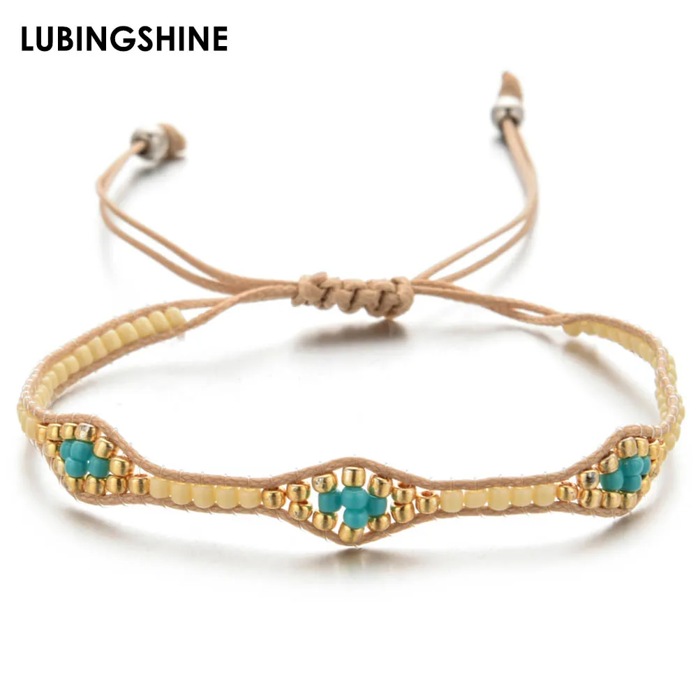 Богемский плетеный браслет ручной работы семена бусы цепочка браслеты для