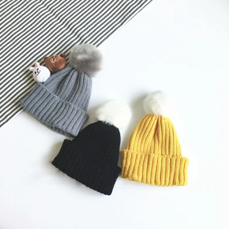 Pudcoco 2019 Brand New Kids Baby Soft Cotton Beanie Girl Boy Knit Hat Toddler Infant Fur Warm Cap | Детская одежда и обувь