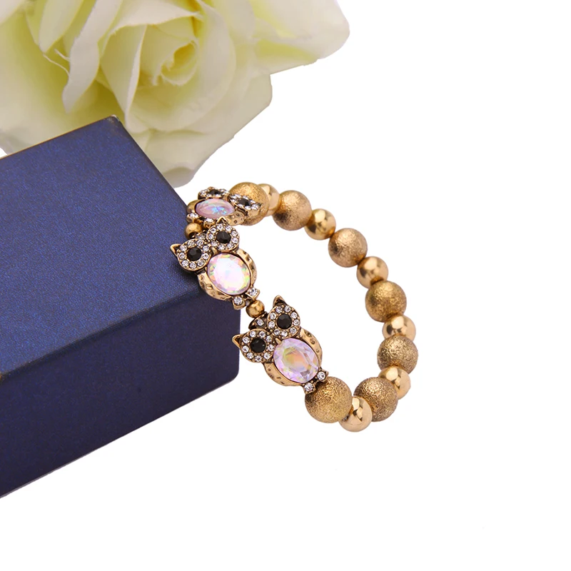 Винтажный браслет из сплава с металлическими бусинами и цепочкой новый