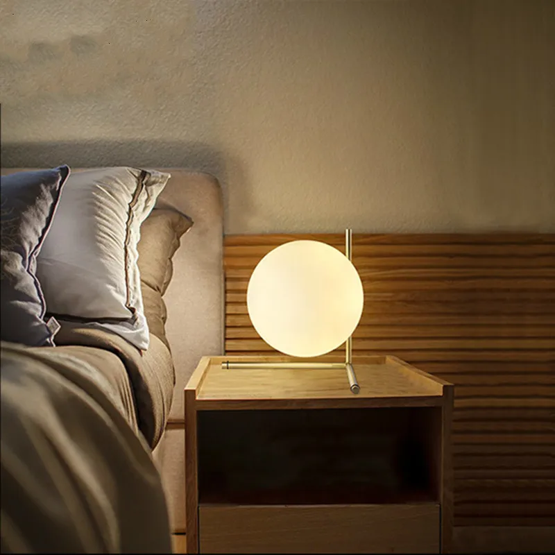 

Modern glass iron table lamp art deco Nordic desk lamp LED E27 with 3 styles for bookstore parlor bedroom study restaurant cafe