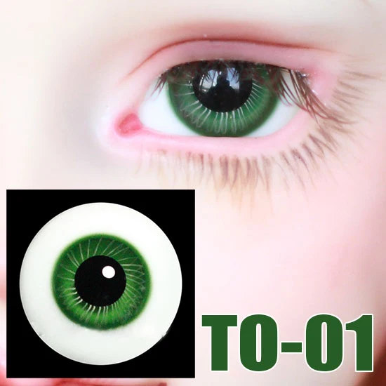 Кукольные глаза многослойные полосатые зеленые стеклянные ручной работы для 1/3