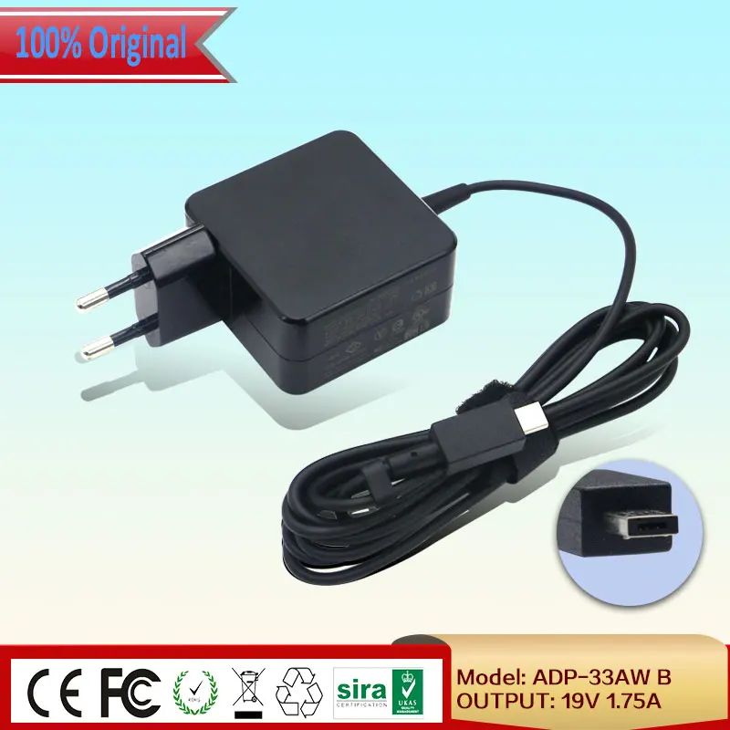 Оригинальный 19 в 1.75A 33 Вт micro usb ADP-33AW B ЕС адаптер переменного тока зарядное