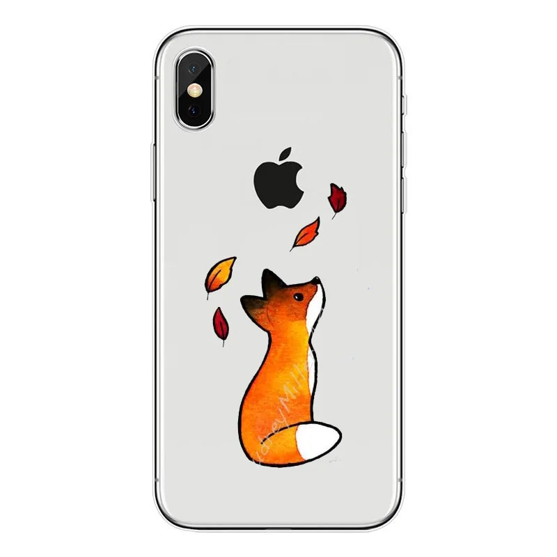 TPU Mr. Fox com oculos Прозрачный мягкий силиконовый защитный чехол для мобильного телефона для iphone 4 5 6 7 8 plus X XR max Caso Coque - Цвет: TPU