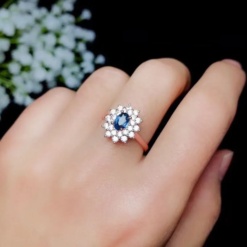 Ювелирные изделия colife натуральный сапфир кольцо для помолвки 0.5ct серебряное кольцо с сапфиром Твердые 925 серебряный Сапфир ювелирные изделия