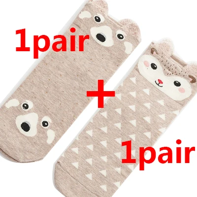 2 pair stlye 16 Милые женские носки с рисунками из мультфильмов; высококачественные хлопковые носки с рисунками животных; сезон осень-зима; теплые носки для женщин и девочек; Художественные носки; Calcetines Mujer - Цвет: 2 pair stlye 16