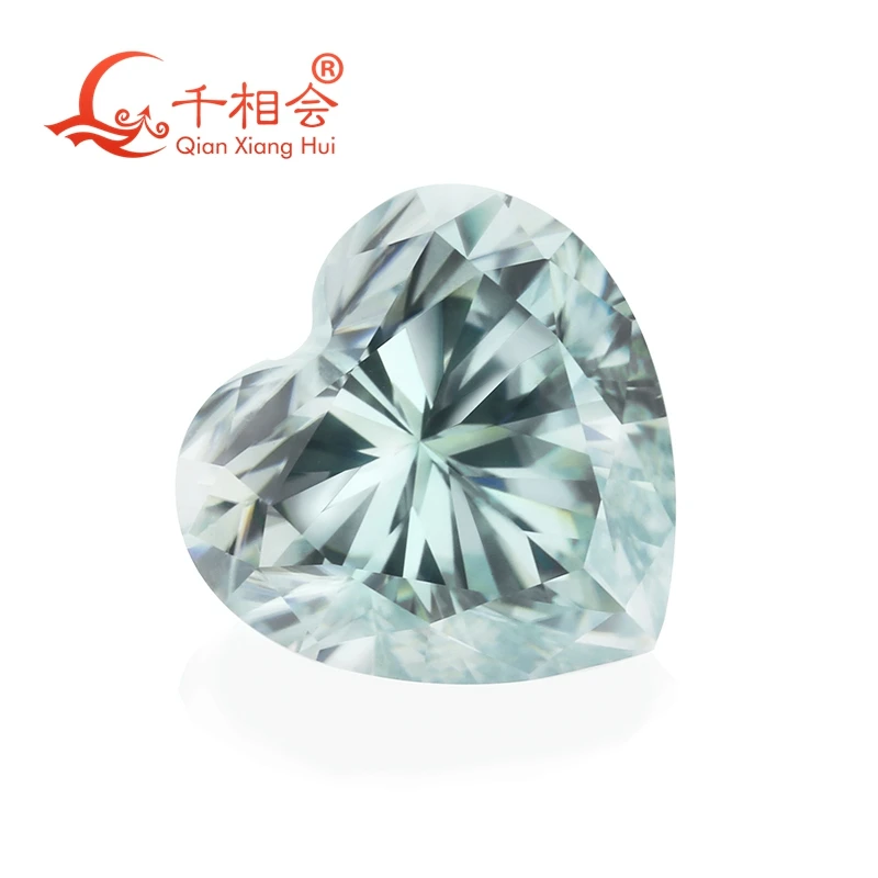 Светло голубой цвет в форме сердца материал Sic moissanite свободно Прикрепленный