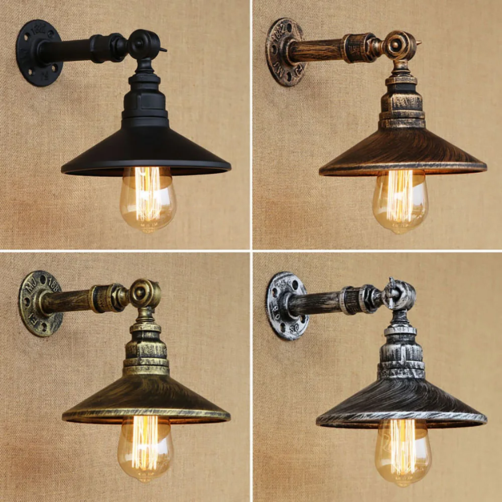

Loft 4 color iron rust Steampunk pipe retro wall lamp Vintage e27 / e26 sconce lights for living room bedroom restaurant bar