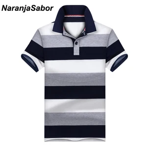 Рубашка-поло мужская, с коротким рукавом, в полоску, 3XL