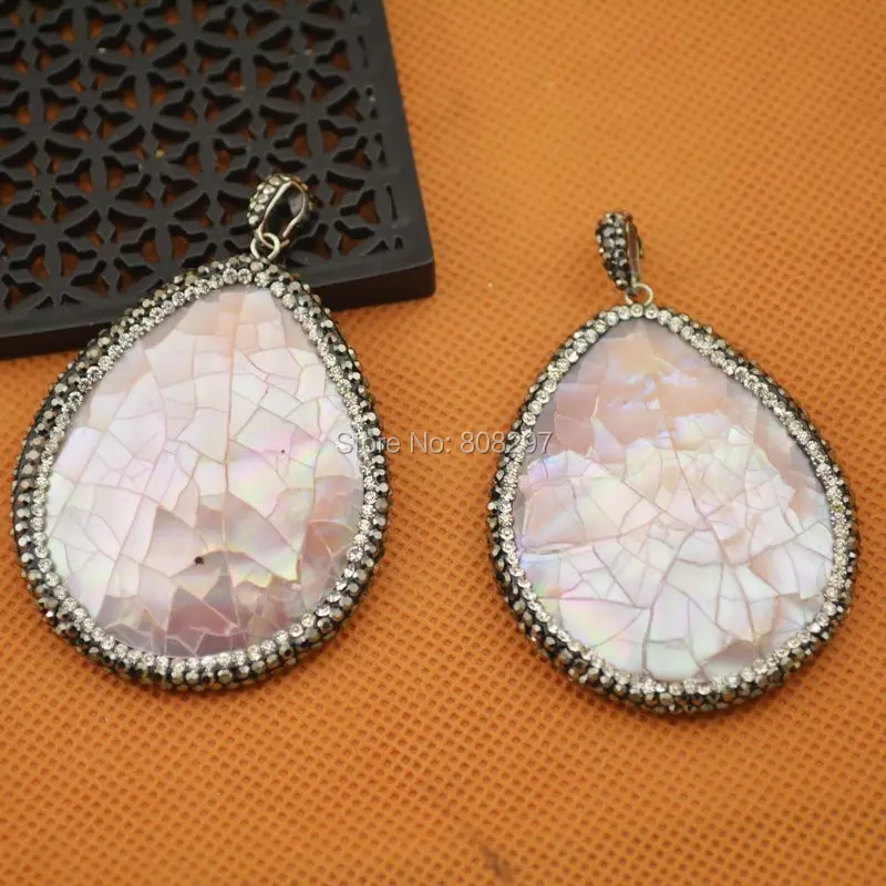4 шт. натуральный белый В виде ракушки Подвески, капли воды В виде ракушки кулон, кристалл циркон проложили Подвески Шарм Цепочки и ожерелья ювелирных изделий