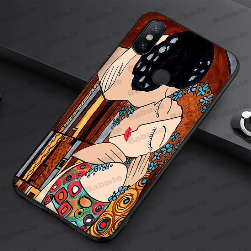 Babaite Kiss by Gustav Klimt дизайн черный ТПУ мягкий чехол для телефона redmi 5 plus 5A 6pro 4X note5A note4x note7 6A чехол