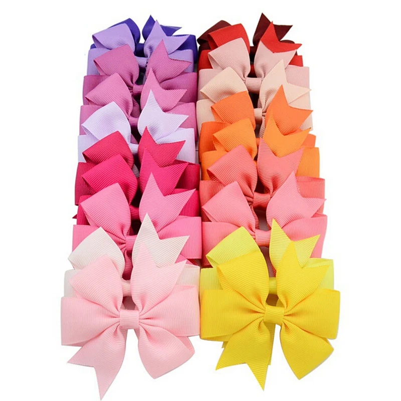 

Mixcolor 40Pcs/lot 3 Inch Grosgrain Ribbon Hairpins Girl Bows With Clip Hair Clips Kids Hair Accessories Hot Sale
