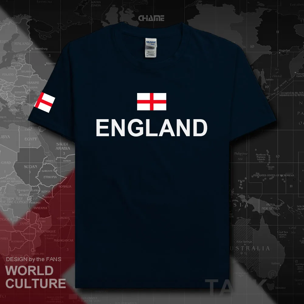 Английские мужские футболки 2018 Трикотажные хип-хоп национальные хлопковые для