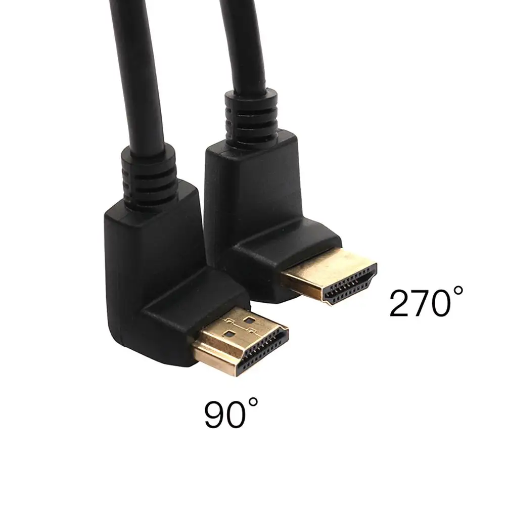 Прямой угол HDMI 1 4 версия Кабель адаптер папа ТВ разъем 270/90 градусов HD tv AV 3D для