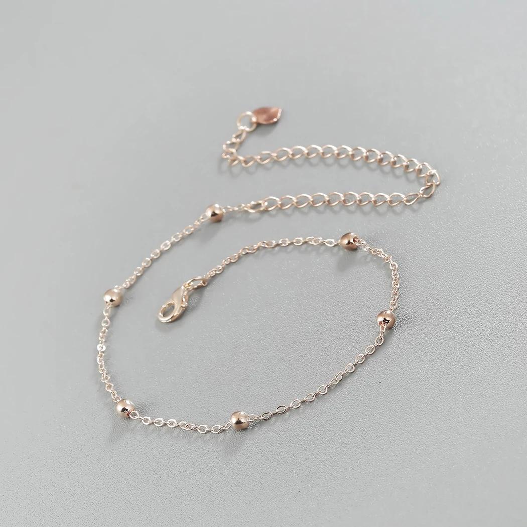 Простой браслет шарик-амулет на ногу цепочка лодыжку в стиле бохо ножной для