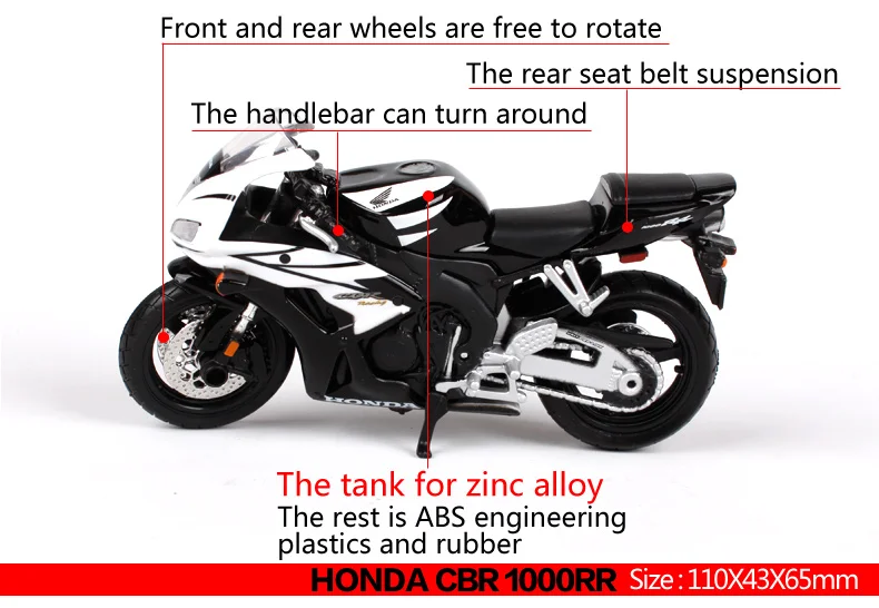 Maisto 1:18 Honda CBR 600RR мотоциклетная игрушка литая под давлением красная модель мотоцикла для мужчин мотоциклетная машина литая Под Давлением Мотоцикл подарок для детей 03141
