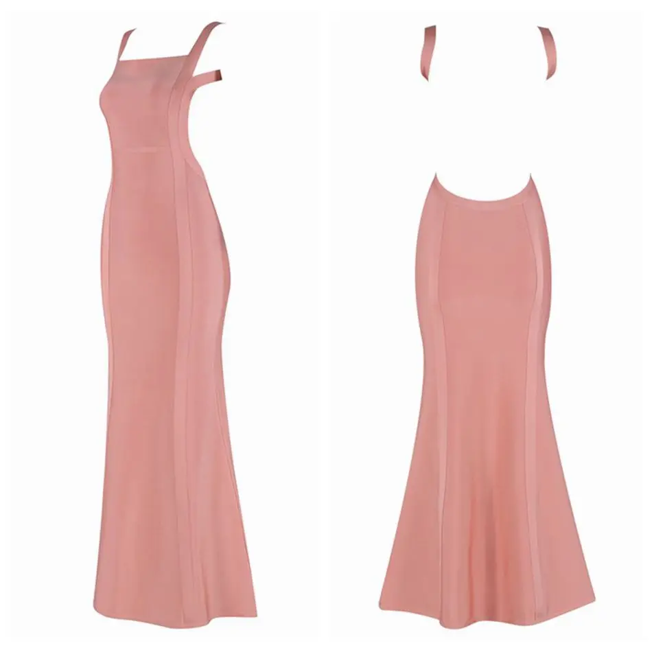 Новые осенние знаменитости вечерние Бандажное платье Для женщин Спагетти ремень