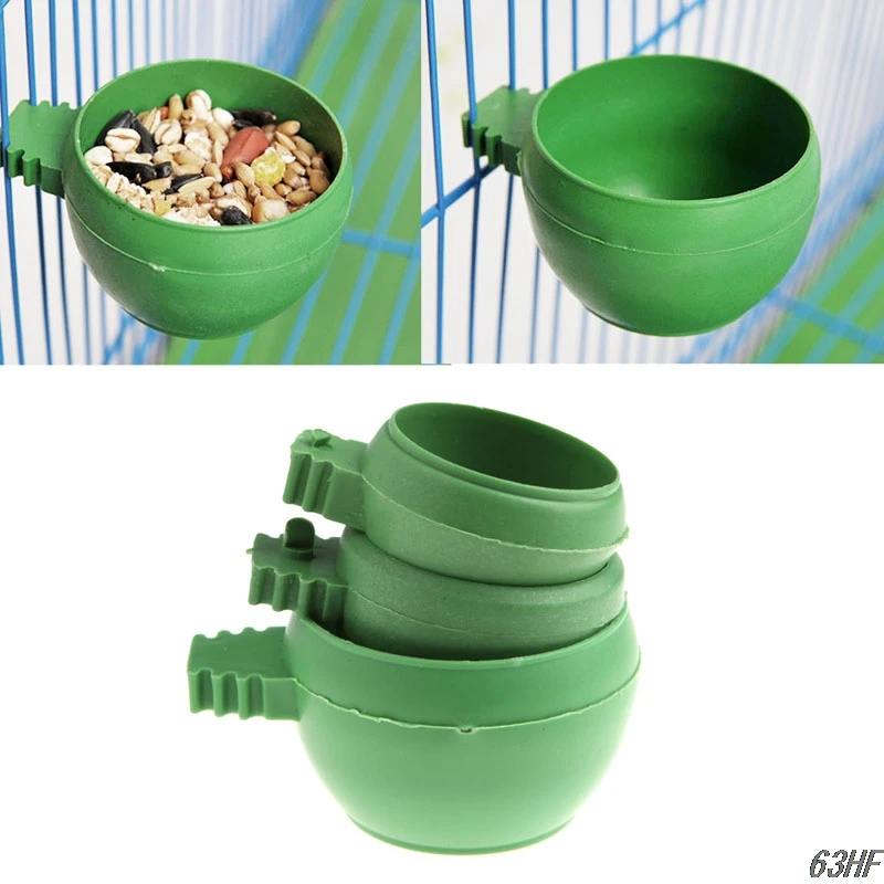 OOTDTY 1pc Parrot Food Water Bowl Feeder Mini Plastic Birds Pigeons Cage Sand Cup Feeding HOST SALE HIGH QUALITY | Дом и сад