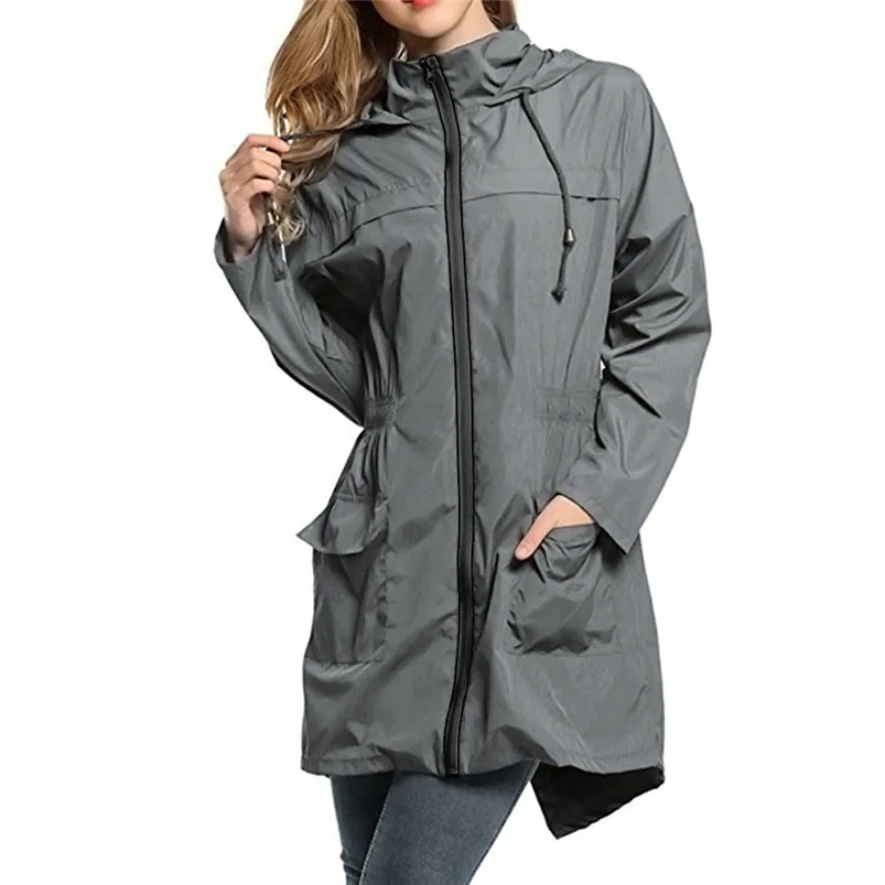 

Raincoat Women Waterproof Lightweight Travel Hoodie Windproof Hiking Coat Jacket Impermeable Poncho Roupa De Chuva Long XX37