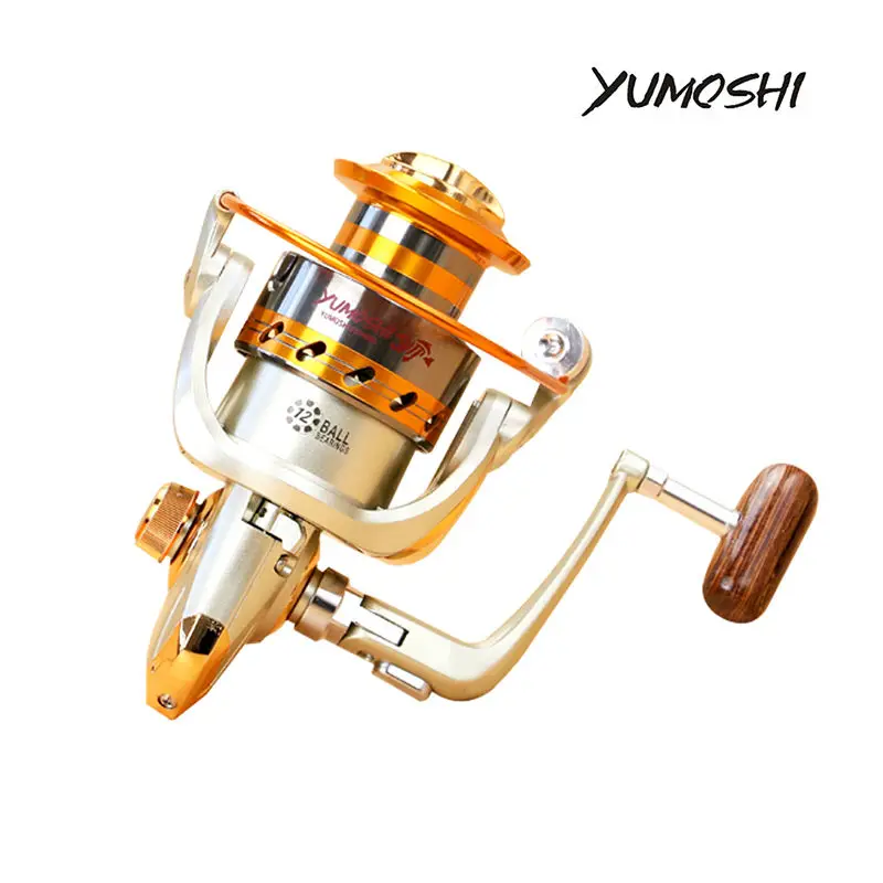 YUMOSHI fishing reel spinning EF Series Aluminum Spool Superior Ratio 5.5:1 5.2:1 4.1:1 10BB 12BB carretilha pesca baitcasting | Спорт и
