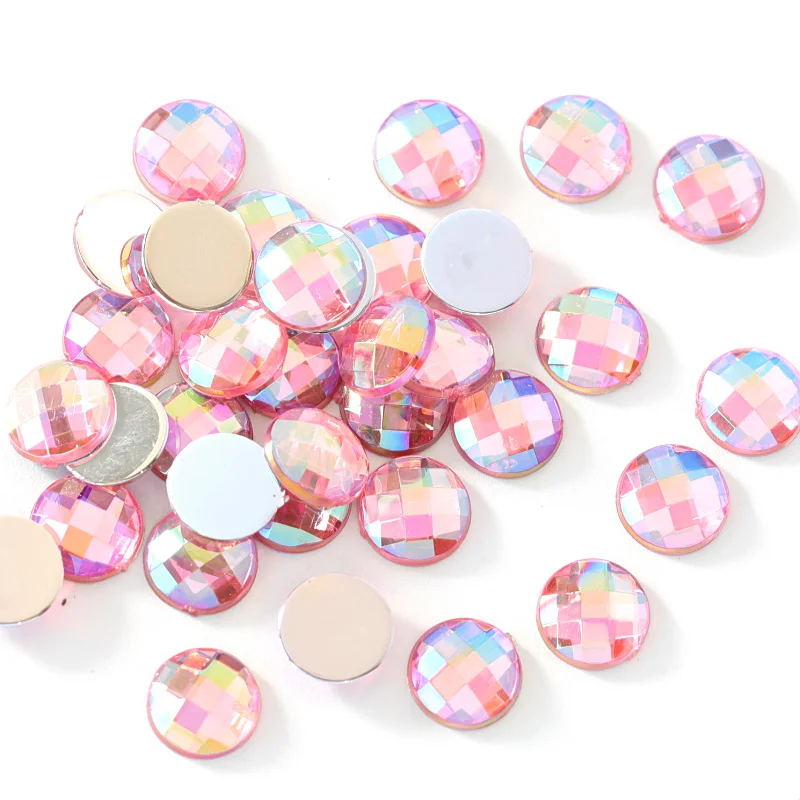 Многоцветные Акриловые стразы в круглой сетке не требующие горячей фиксации