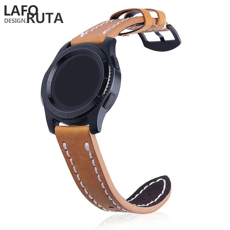 Laforuta натуральная кожа 22 мм ремешки для часов Samsung Gear S3 Frontier Classic Galaxy Watch 46 винтажные