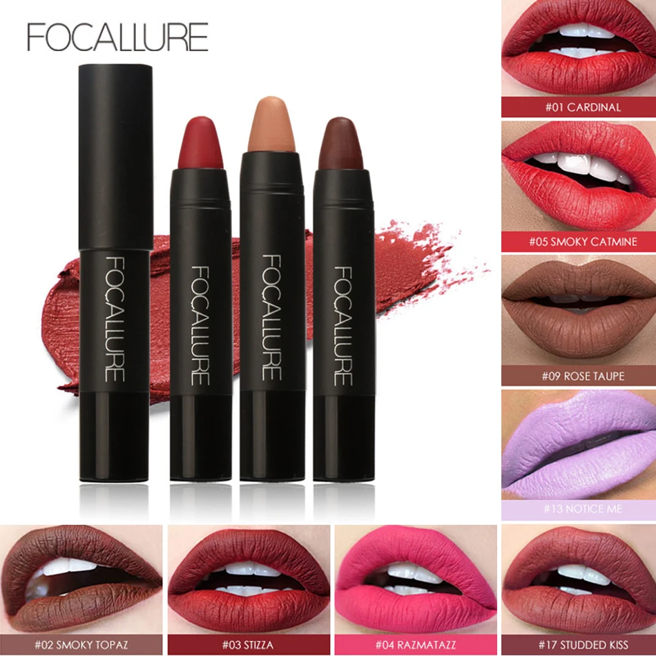 FOCALLURE Brand 19 Colors Matte Lipstick Waterproof Long lasting Cosmetic Easy to Wear Lip stick Batom |