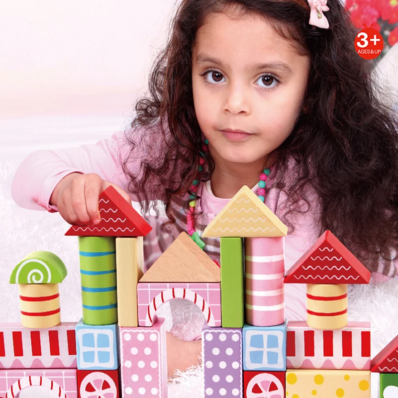 Onshine Wooden Building Block Sweet House Blocks Construction Set Learning and Educational Toy Christmas Gift for Children | Игрушки и
