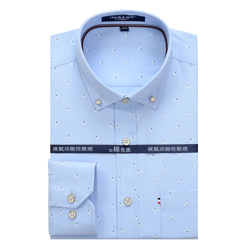 Новое поступление мужская хлопковая рубашка оксфорд с длинным рукавом