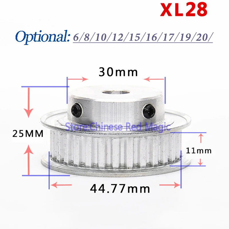 Ролик синхронизации зуба XL30 30/XL28 28 алюминиевые детали 3D-принтера XL Ширина