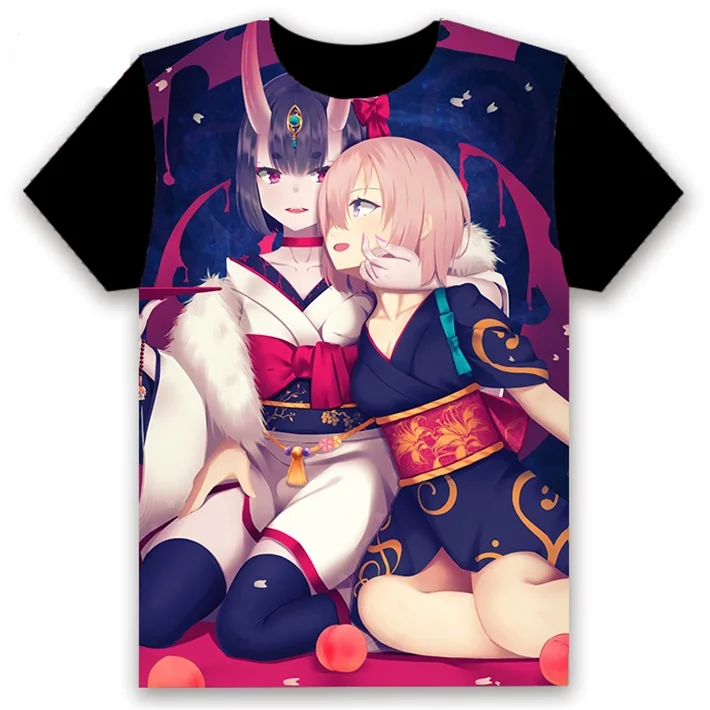 19 Футболка с аниме FGO Fate/Grand Order Shuten douji, косплей, короткий рукав, унисекс, повседневная черная футболка, летняя модная забавная футболка, топы - Цвет: 19
