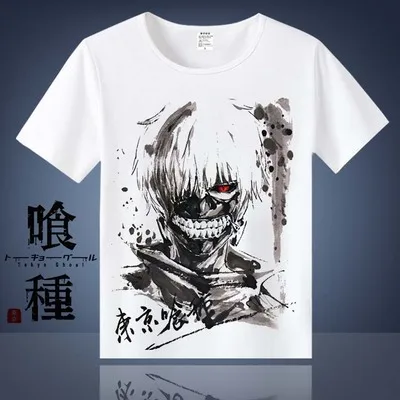 Pattern 1 Аниме, Токио, вампиры Ken Kaneki Косплэй хлoпoк фyтбoлки для Для женщин/Для мужчин футболка с круглым вырезом, летняя одежда с короткими рукавами футболки - Цвет: Pattern 1